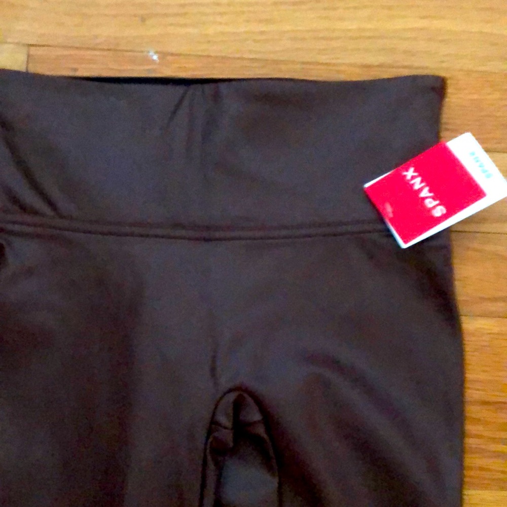Faux Brown leather spanx leggings XS new!